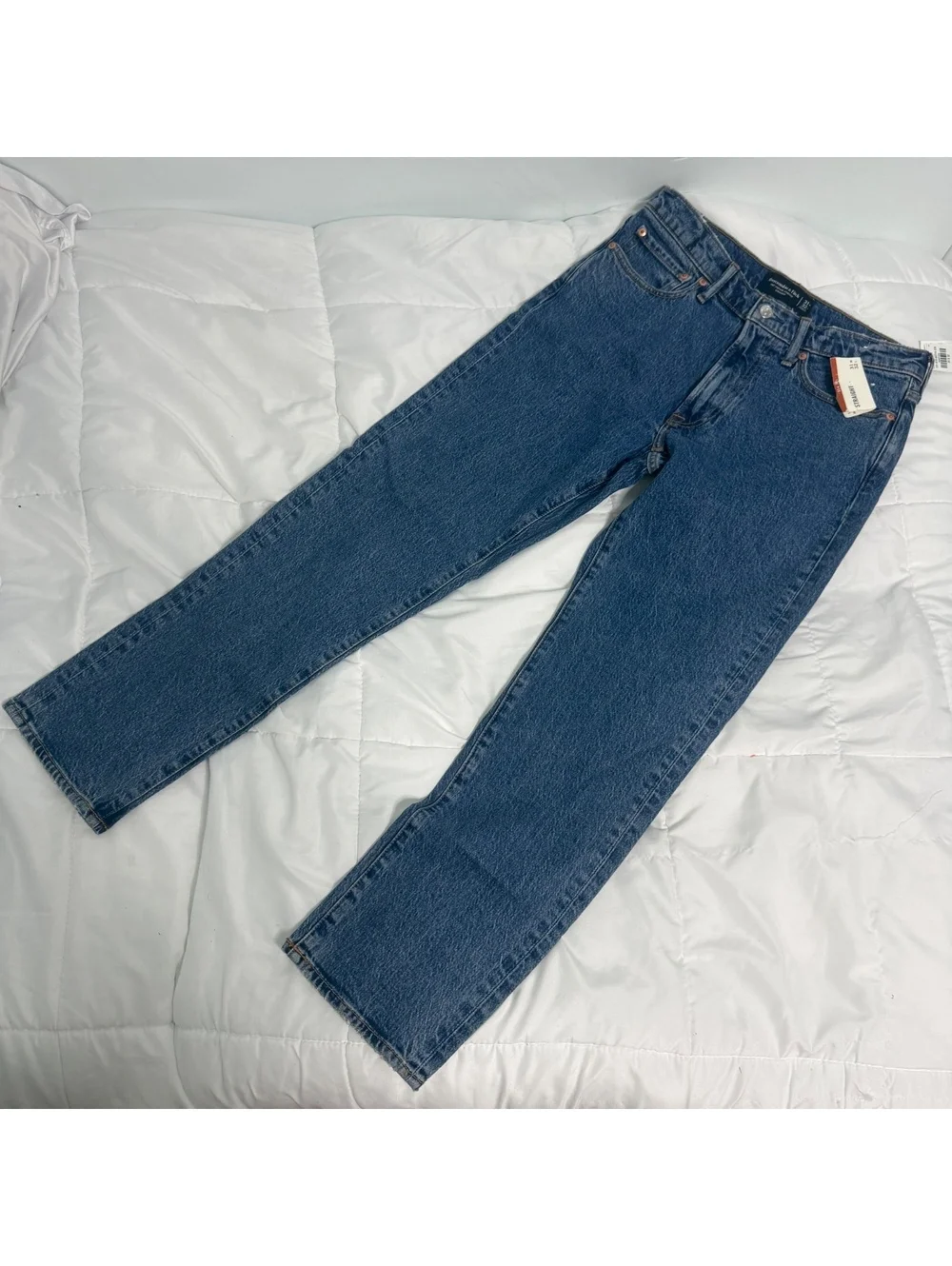 Abercrombie & Fitch VINTAGE STRETCH STRAIGHT dark blue denim jeans 31w 32l nwt